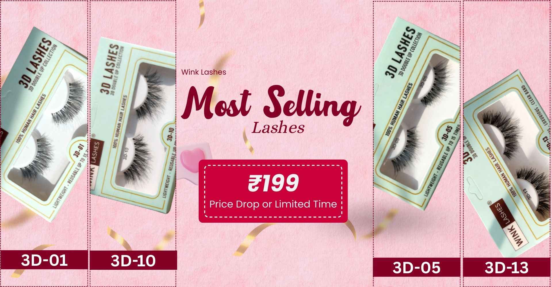 Mobile Banner Wink Most Selling Lashes